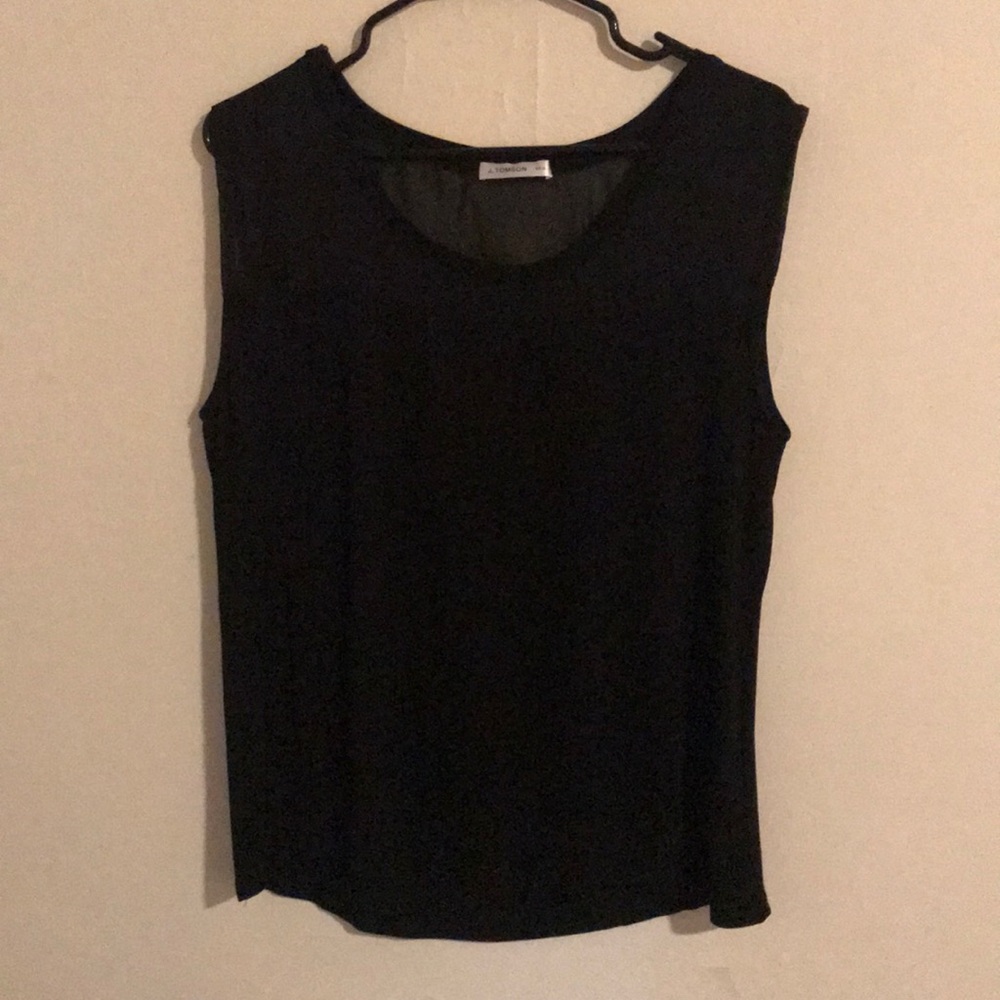 Sheer Top Tank- Black- Size XL- Shell/ Blouse